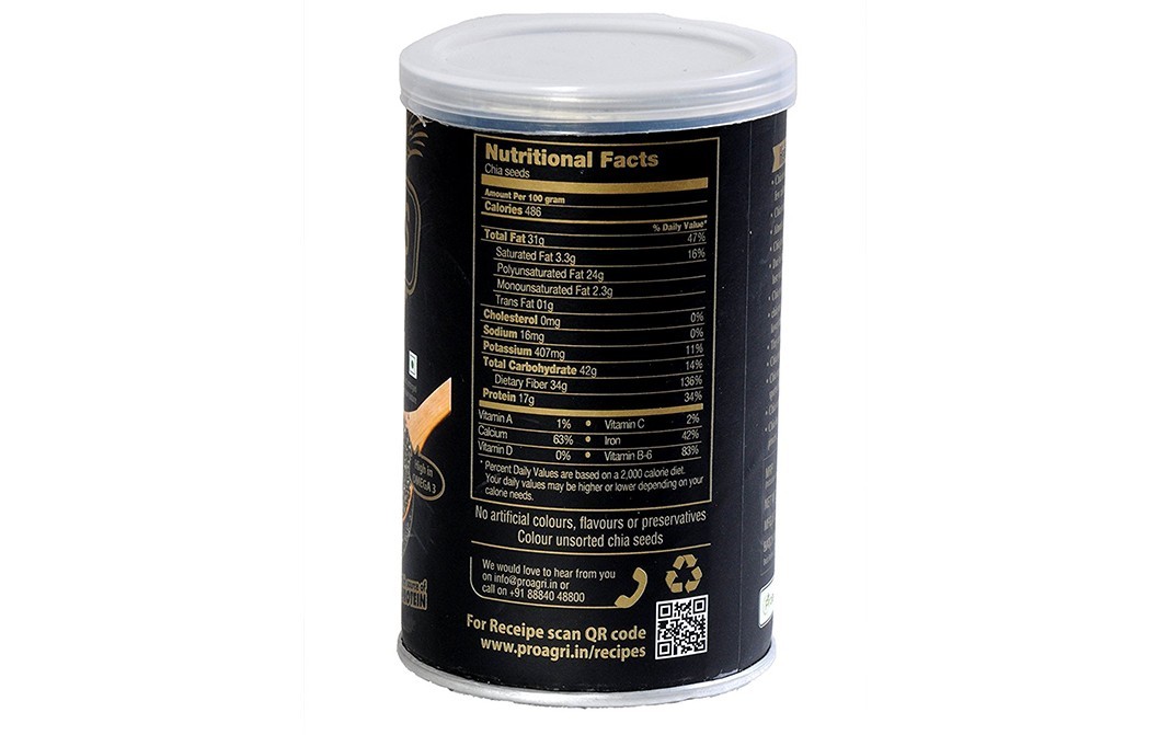 Proagri Chia Seeds Black    Tin  150 grams